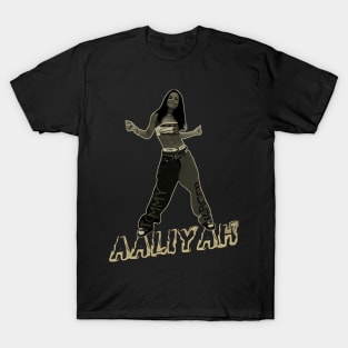 Aaliyah// black white design T-Shirt T-Shirt